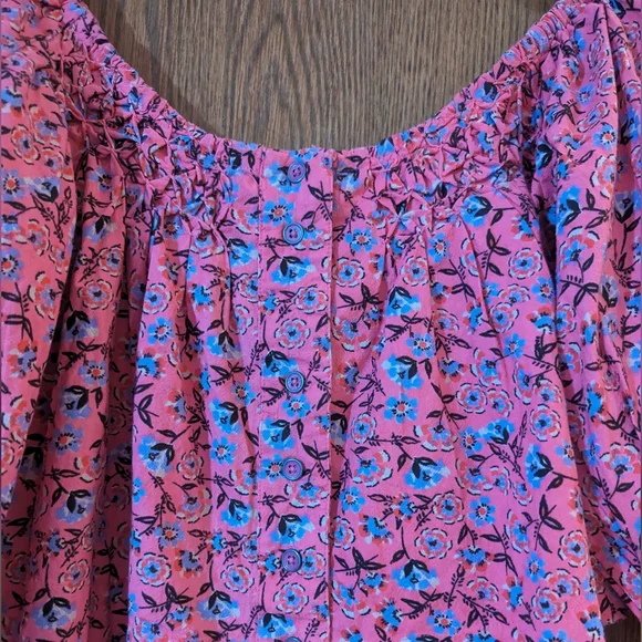 NWOT Free People James Smocked Pink Floral Top, Size Small - Picture 6 of 12